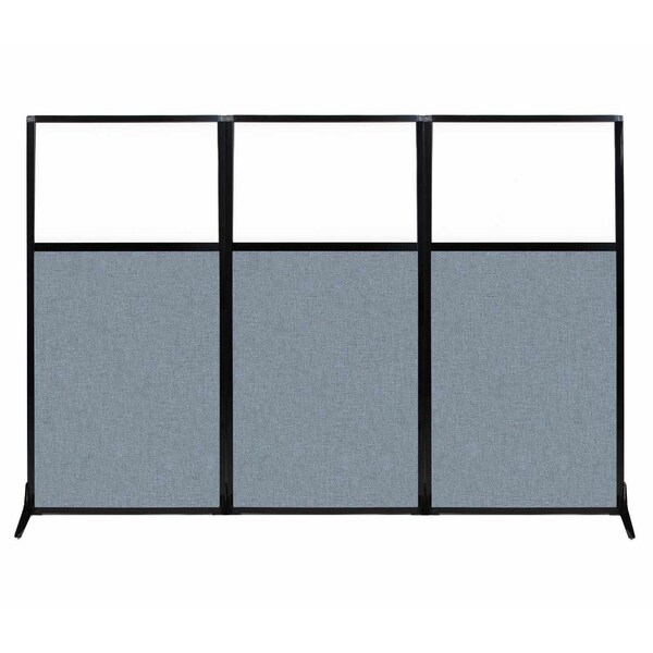 Versare Work Station Screen 99" x 70" Powder Blue Fabric With Clear Window 1840304 - main